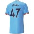 Camisola Manchester City Foden 47 Equipamento Primeiro 2022-2023 Manga Corta